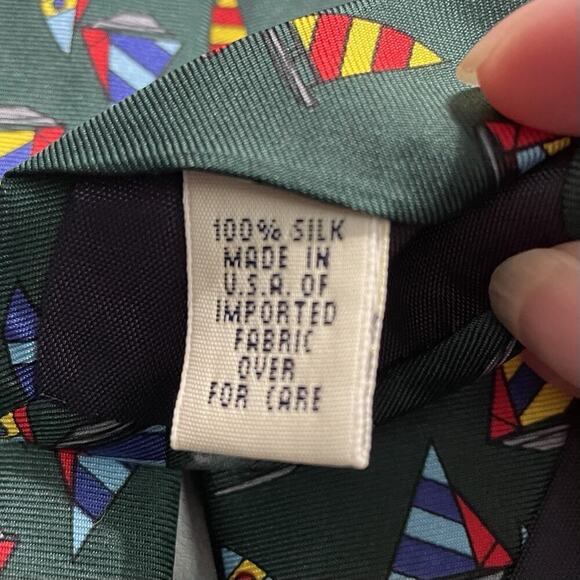 GAP Necktie Set Of 3 Green Blue Red USA Made Cotton Silk Preppy Academic Work - Picture 5 of 6